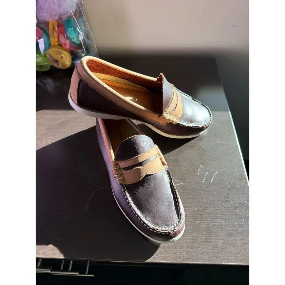 G.H. Bass Weejuns Tan & Brown Mens Sz 9 Loafers EUC